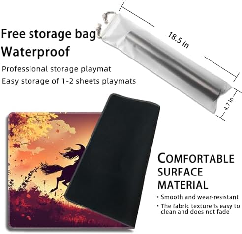 MTG Playmat Magic Card Playmat Game Mat,TCG & CCG Card Games Mat with Free Storage Bags Size 24 x 14 Inches (No with Zones,Star3)