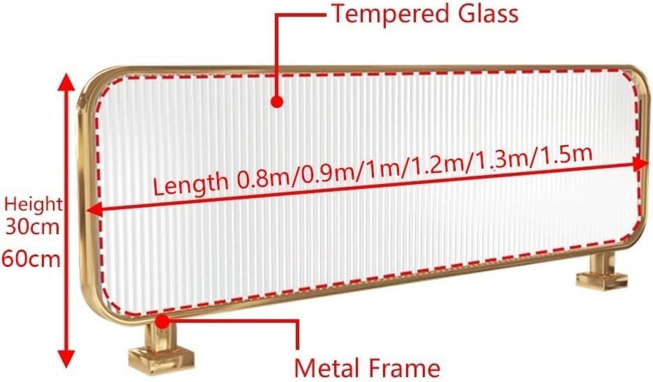 Commercial Partition Screen Privacy Panels - Protection Screen - Modern Divider Screen for Office, Restaurant, Hotel, Countertop (Color : Gold, Size : 120 * 30cm)