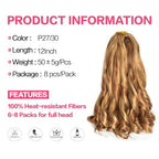 12 inch French Curly Braiding Hair 8 packs 50g/pack Loose Wavy Braiding Hair With Curly Ends French Curls Synthetic Hair Extensions for Boho Box Braids(12 inch,8 packs,P27/30#)