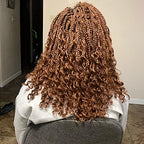 Niseyo Goddess Box Braids Crochet Hair 14 Inch 8 Packs Short Crochet Box Braids Pre Looped Curly Ends Boho Style Synthetic Hair (30#/Medium Dark Brown)
