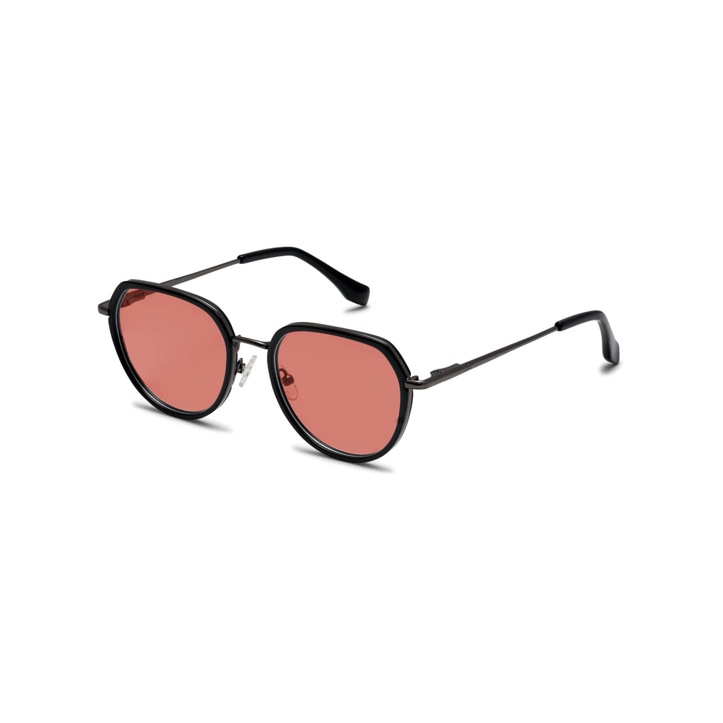 BRADDELL FL-41 Photochromic Transitional Rose Tinted Migraine Light Sensitivity Glasses for Fluorescent LED Glare, Photophobia and Eye Strain (Acetate)