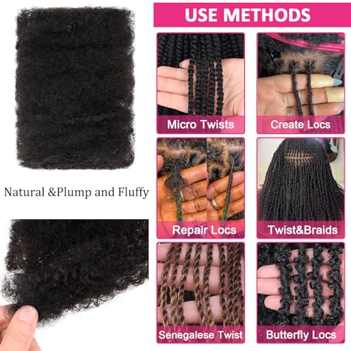 Unionbeauty Afro Kinky Bulk Hair for Micro Twist 8 Inch 3 Packs Ginger Braiding Hair for Dreadlock Extensions Curly Braiding Loc Repair Boho Braids Mini Passion Twist for Black Woman 30g/Pack 350#