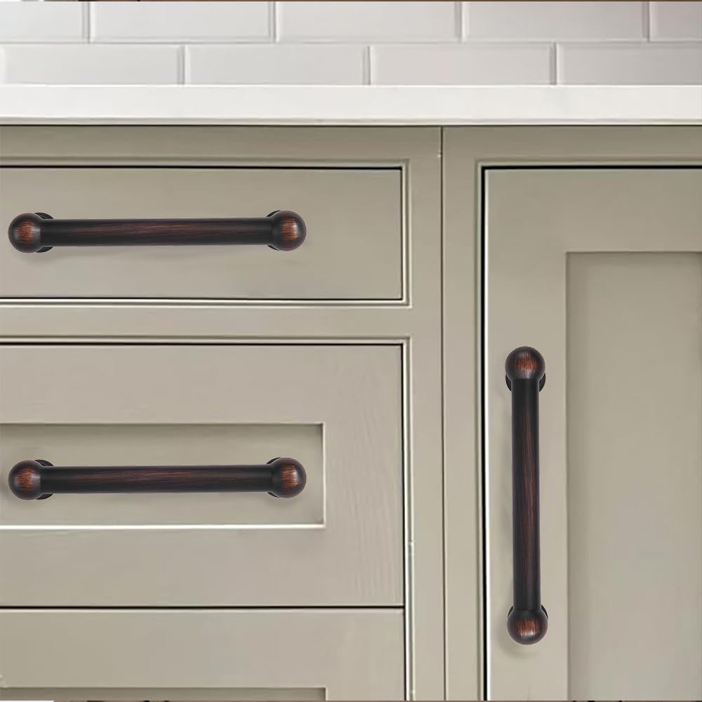 khtumeware 1 Pack Appliance Handle Pull 12 Inch Hole Center Oil Rubbed Bronze Cabinet Pulls Heavy Duty Solid Cabinet Handles cabinets Dressers Kitchens Handles Bathroom cabinets