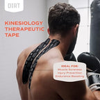 Athletic Kinesiology Tape - Muscle Pain Relief & Joint Support - Premium Elastic Cotton - Latex-Free - Water Resistant - Gym, Indoor & Outdoor Sports - Single Roll (16.4 ft) - Grey
