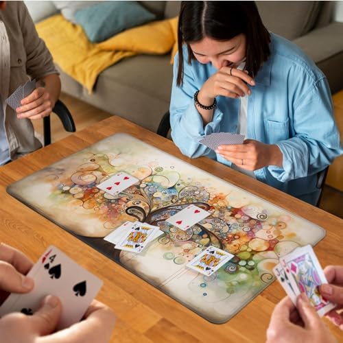 for MTG Game Playmat, for Magic TCG Rubber Play mat,Tabletop Card Playmats with Smooth Surface,Trading Card Inked Game Mat,Battle Game,Art Tree