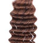Human Braiding Hair Deep Wave Bulk Human Hair for Braiding 100g Bundle No Weft Curly Braiding Hair Extensions Brown Color for Boho Braids Water Curly Human Hair Braiding Hair (4#, 16 Inch-100G)