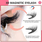 Ginani Lashes, Ginani Magnetic Lashes, Magnetic Eyelashes, Magnetic Lashes with Applicator, Reusable Magnetic Eyelashes, Magnetic Eyelashes Natural Look (Bushy)