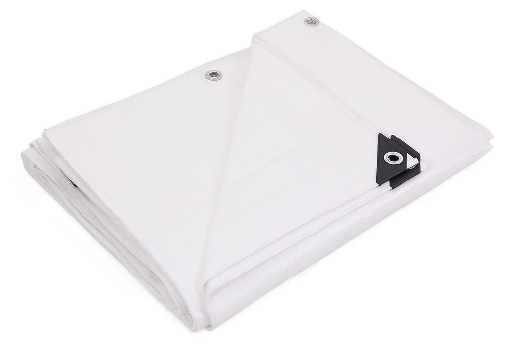 Kotap 30 x 30 Ft. Heavy-Duty Protection/Coverage Tarp, Superior Weave for Greater Longevity 8-mil, Multi-Use, Waterproof, White, 1-Pack (TRW-3030)