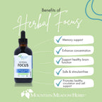 Mountain Meadow Herbs Herbal Focus – Liquid Herbal Formula for Mental Clarity & Alertness, Fast-Absorbing Tincture 4oz