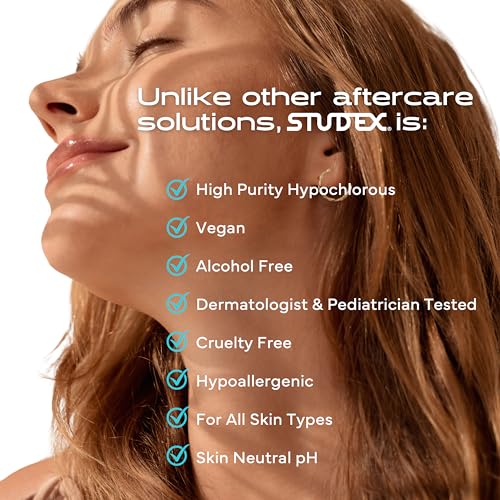 Studex Advanced 2-in-1 Piercing Aftercare & Cleanser – Hypochlorous Spray for Body and Ear Piercing, Hypoallergenic Formula for Sensitive Skin (Pack of 2)