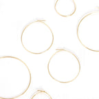 Thin Hoop Earrings for Women - Hypoallergenic 18K Gold Plated Round Hoops