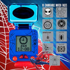 Marvel Spider-Man Educational Learning Digital Blue Watch for Boys by Accutime, Toddlers, Kids with Red Strap - Includes Timer, Stopwatch, Alarm, Games! Perfect for Girls and Boys 3+!