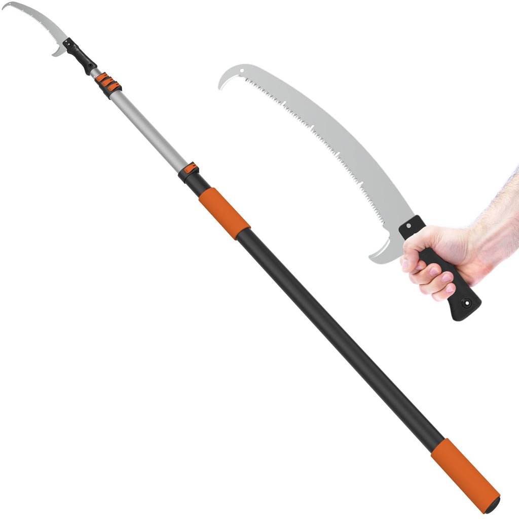 LAANPOLE 26FT Pole Saw, Telescoping Tree Trimmer with 5-20FT Extension Pole, Manual Branches Pruner for Backyard