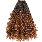 Beverlee Goddess Box Braids Crochet Hair 10 Inch Crochet Boho Box Braids Crochet Braids 8 Packs Bohemian box braids Box Braids with Curly Ends Messy Pre-looped Synthetic Crochet Hair for Women 53#
