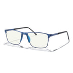 MERRY'S Fashion Blue Light Blocking Glasses - Reading Glasses Metal Frame Spring Hinge Readers for Men Eyeglasses (Blue-52MM, 1.75)