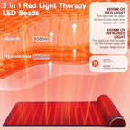 New Leather Red Light Therapy Mat with Neck Support, Dual-Wavelength for Enhanced Pain Relief, 19.0 * 35.8In