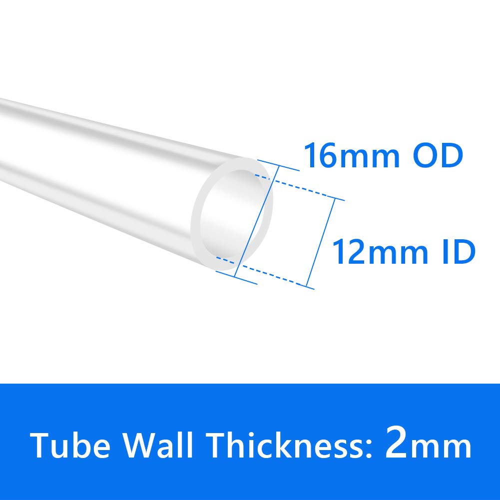 Quickun Pure Silicone Tubing, 12mm ID x 16mm OD High Temp Food Grade Tube Pure Silicone Hose Tube for Home Brewing, Beer Line, Kegerator, Wine Making, Aquaponics, Air Hose by Proper Pour (9.84 Ft)