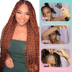 Boho Hair for Braiding 16 Inch Ginger #350 Human Braiding Hair for Boho Braids Human Curly Hair for Boho Knotless Braids 2 Bundles 100g Deep Wave Bulk Human Hair for Braiding (Ginger #350, 16 Inch)