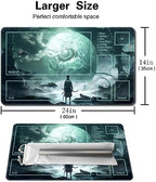 MTG Playmat Size 24x14in Free Storage Bags Non-Slip Backing Printing, Ideal for Card Game Enthusiasts TCG Playmat (with Zone,A Journey into)