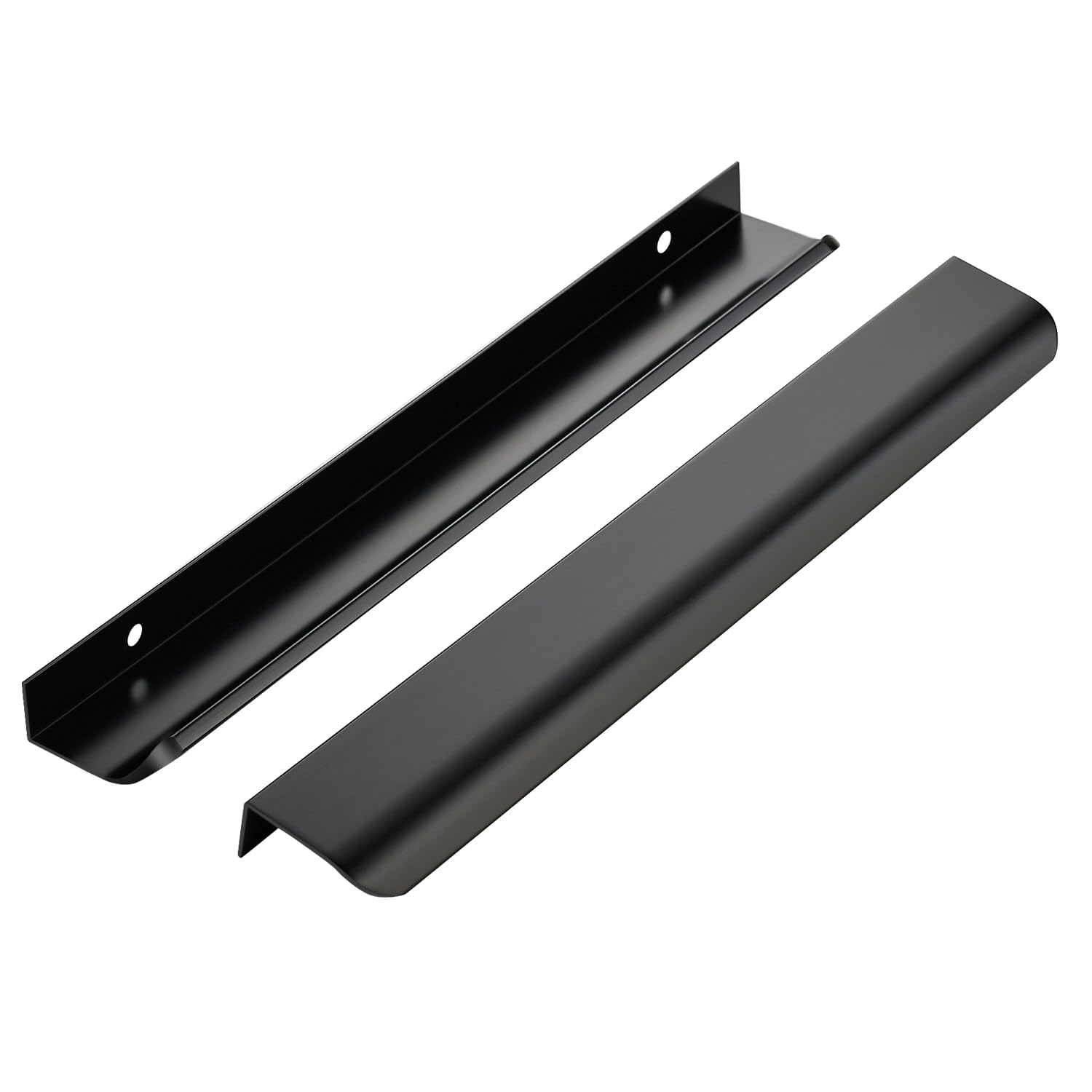 Ravinte Hardware 8 Pack Black Cabinet Handles, 11.8 Inch (300mm) Finger Edge Pulls, 8.8 Inch Hole Center, Finger Pulls for Cabinets