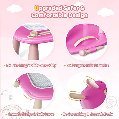 Kikidex Toddler Toys for 1-3 Years, Sturdy Magnetic Doodle Board, Reusable, No Mess, Educational Learning Toys for Kids' Birthday (Rose)