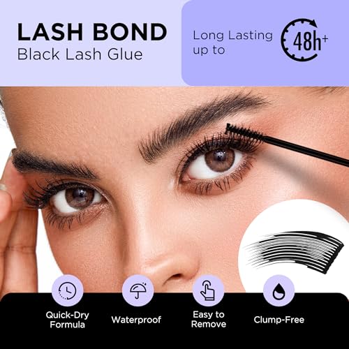 BEYELIAN Lash Bond and Seal, Cluster Lash Glue for Individual Cluster Lashes DIY Eyelash Extensions Latex Free Aftercare Sealant with Mascara Wand Super Strong Hold 72 Hours (2 Pack)