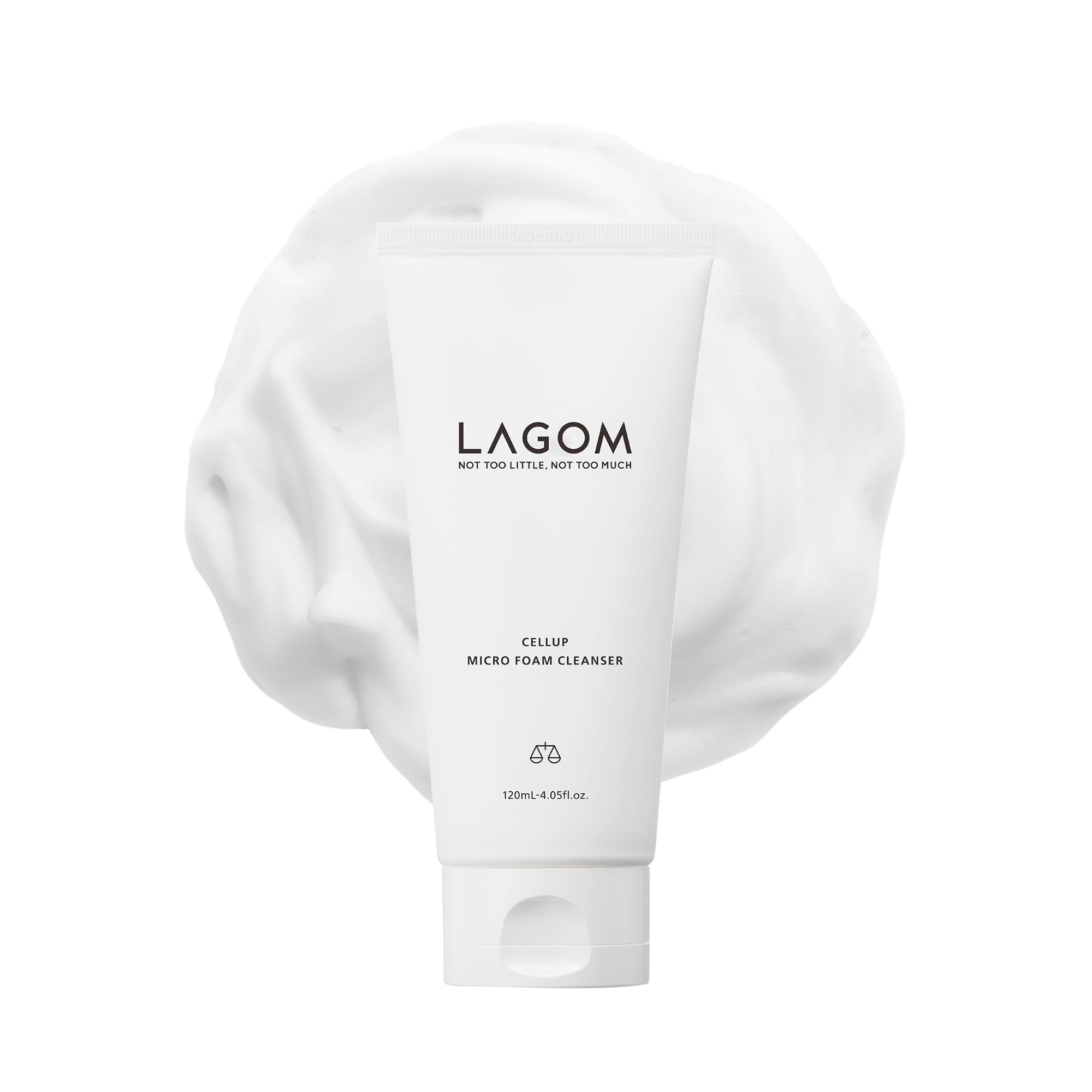 LAGOM Cellup Micro Foam Cleanser, Hydrating Deep Cleansing Face Wash, Korean Makeup Remover, Dense Soft Micro Bubbles, Ultra Fine Dust Removal 4.05 Fl Oz