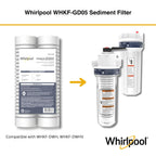 Whirlpool 10" x 2.5" Whole House Sediment Water Filters. WHKF-GD05 Grooved Filter, 5 Micron, NSF Certified Reduces Sand, Soil, Silt & Rust for Standard Filter Housings, 24-Pack