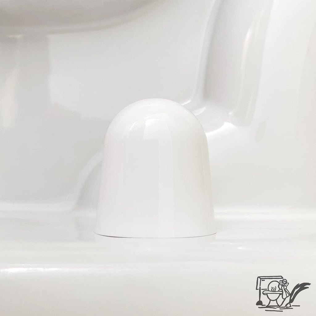 Stinky John's Tall Toilet Bolt Caps - Universal Fit with a Round Top - White Caps (4)