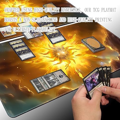 Board Game 14x24in MTG Playmat Compatible for OCG CCG RPG TCG Playmats (Bright Order)