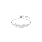 Swarovski Constella bangle, Crystal pearl, Round cuts, clear, Rhodium finish
