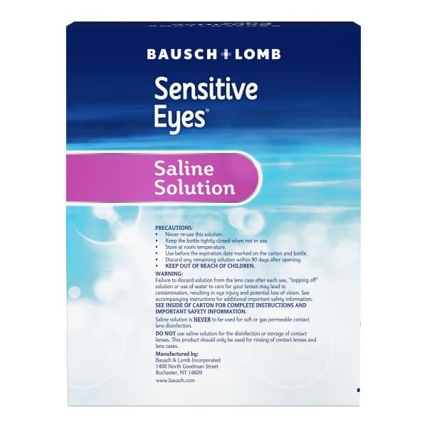 Bausch and Lomb Sensitive Eyes Saline Solution -- 24- oz Per Box (Value Pack of 4)