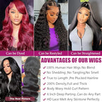 Body Wave Lace Front Wigs Human Hair Pre Plucked 13x6 HD Transparent Lace Frontal Wigs Human Hair 200% Density Glueless Brazilian Virgin Human Hair Wigs for Black Women With Baby Hair 20 Inch