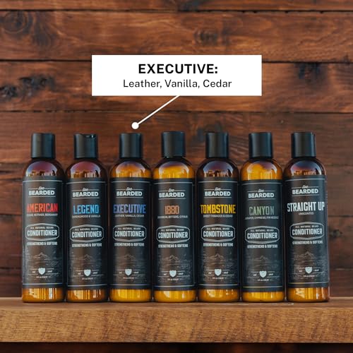 Live Bearded Beard Conditioner, 8 fl oz - Strengthens and Softens Facial Hair - Made in the USA - All-Natural Ingredients with Biotin, Caffeine | Executive Scent - Cedar, Vanilla