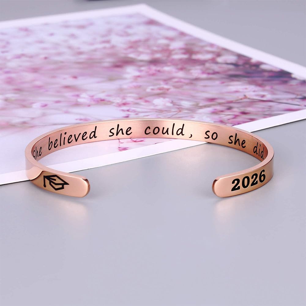 M MOOHAM Graduation Gift for Her 2026, High School College Graduation Gifts Bracelet for Her Women, Class of 2026 Grad Gift