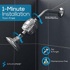 SparkPod 23 Stage Shower Head Filter for Dry Hair and Skin - High Output Universal Shower Filters to Remove Toxic Chemicals, Chlorine & Heavy Metals (Luxury Polished Chrome)