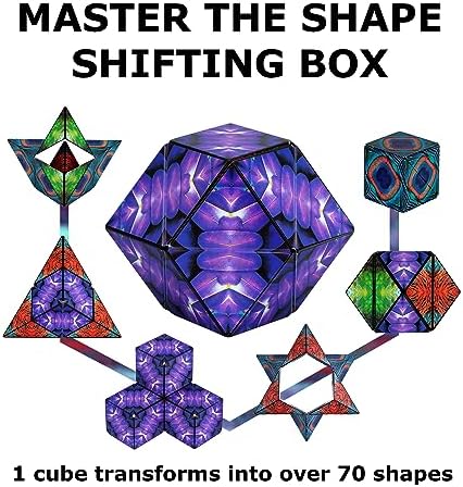 Shashibo Shape Shifting Box - Award-Winning, Patented Fidget Cube w/ 36 Rare Earth Magnets - Transforms Into Over 70 Shapes, Gift Box, Download Fun in Motion Toys Mobile App (Wings, 4 Pack)