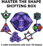 Shashibo Shape Shifting Box - Award-Winning, Patented Fidget Cube w/ 36 Rare Earth Magnets - Transforms Into Over 70 Shapes, Gift Box, Download Fun in Motion Toys Mobile App (Wings, 4 Pack)