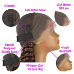 Ombre Highlight Deep Wave Lace Front Wigs Human Hair 4/27 Color 13x4 Curly Lace Front Wigs for Black Women 180% Density Human Hair wigs Pre Plucked with Baby Hair (4/27 Deep Wave Wig,18 Inch)