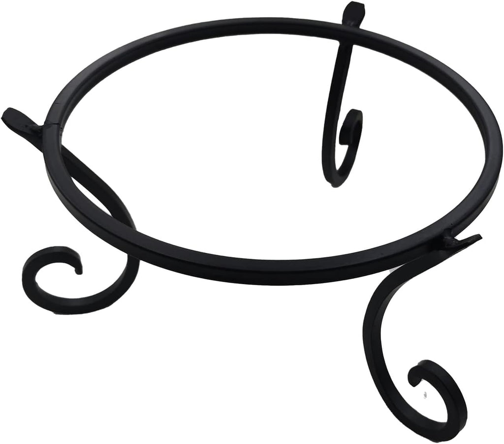 MenggieTone Metal Gazing Ball Stand for 10 or 12 Inch Balls - Wrought Iron Globe Holder for Outdoor Garden, Yard & Home Decor - Low Short Design, Weather & Fade Resistant Display Stand