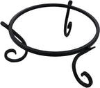 MenggieTone Metal Gazing Ball Stand for 10 or 12 Inch Balls - Wrought Iron Globe Holder for Outdoor Garden, Yard & Home Decor - Low Short Design, Weather & Fade Resistant Display Stand