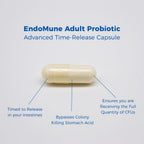 Endomune Advanced Adult Multi-Strain Probiotic Supplement with Prebiotic - 10 Strains, 30 Billion CFU - Physician Formulated (60-Count)