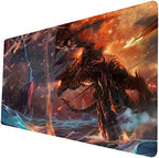 MTG Playmat, Game Play Mat for MTG TCG 24 x 14 inches Trading Card Inked Game Playmats with Storage Bag Smooth Rubber Surface Battle Game