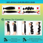 Wet and Wavy Human Braiding Hair No Weft Human Curly Hair for Boho Braids 100% Brazilian Virgin Human Hair Bulk for Micro Braids Hair 100g(2 bundles/1 pack)(24Inch,Natural Black)