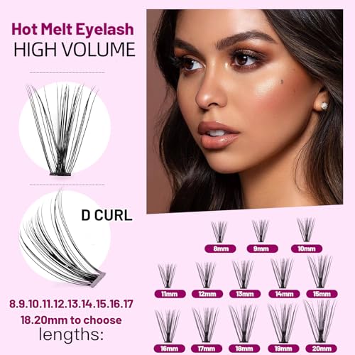 8/10/12/14/16/17/18/20mm 60pcs 20 Root Grafting Individual False Eyelashes Mink Natural Long Eye Lashes Cluster Extension Makeup Beauty Fake Eyelash (5Boxes-16mm)