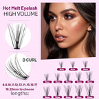 8/10/12/14/16/17/18/20mm 60pcs 20 Root Grafting Individual False Eyelashes Mink Natural Long Eye Lashes Cluster Extension Makeup Beauty Fake Eyelash (5Boxes-16mm)