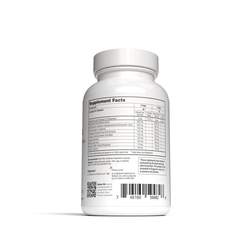 Ultra Human Daily Wellness Support – Heavy Metal Detox Cleanse, with Zeolite, Shilajit, Organic Chlorella & Spirulina, NAC & Alpha Lipoic. Supports Daily Detox, Cognition, Immune System -(Made in USA)