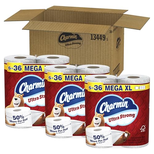 Charmin Ultra Strong Toilet Paper, 18 Mega XL Rolls = 108 Regular Rolls