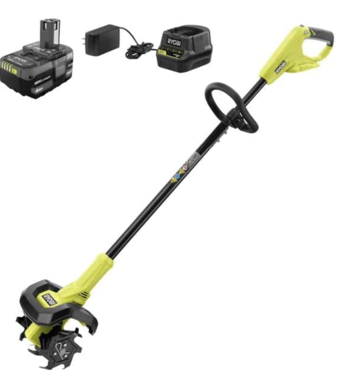RYOBI ONEAND 18V 8 in. Cordless Cultivator with 4.0 AH Battery and Charger P2750