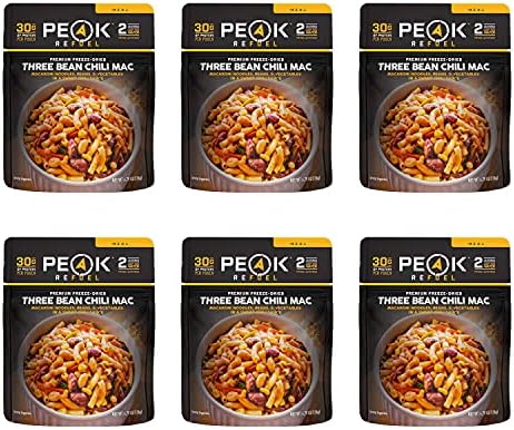 Peak Refuel Three Bean Chili Mac | Vegan | Freeze Dried Backpacking and Camping Food | Amazing Taste | High Protein | Quick Prep | Lightweight Meals